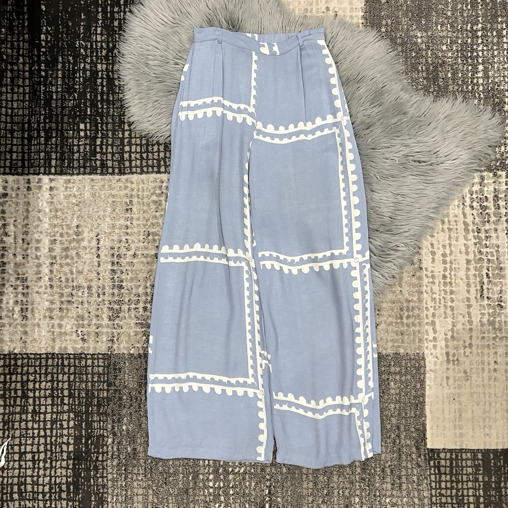 Mon Renn Women's Blue Serape Wide Leg Pant‎ Size Medium ($189) **READ